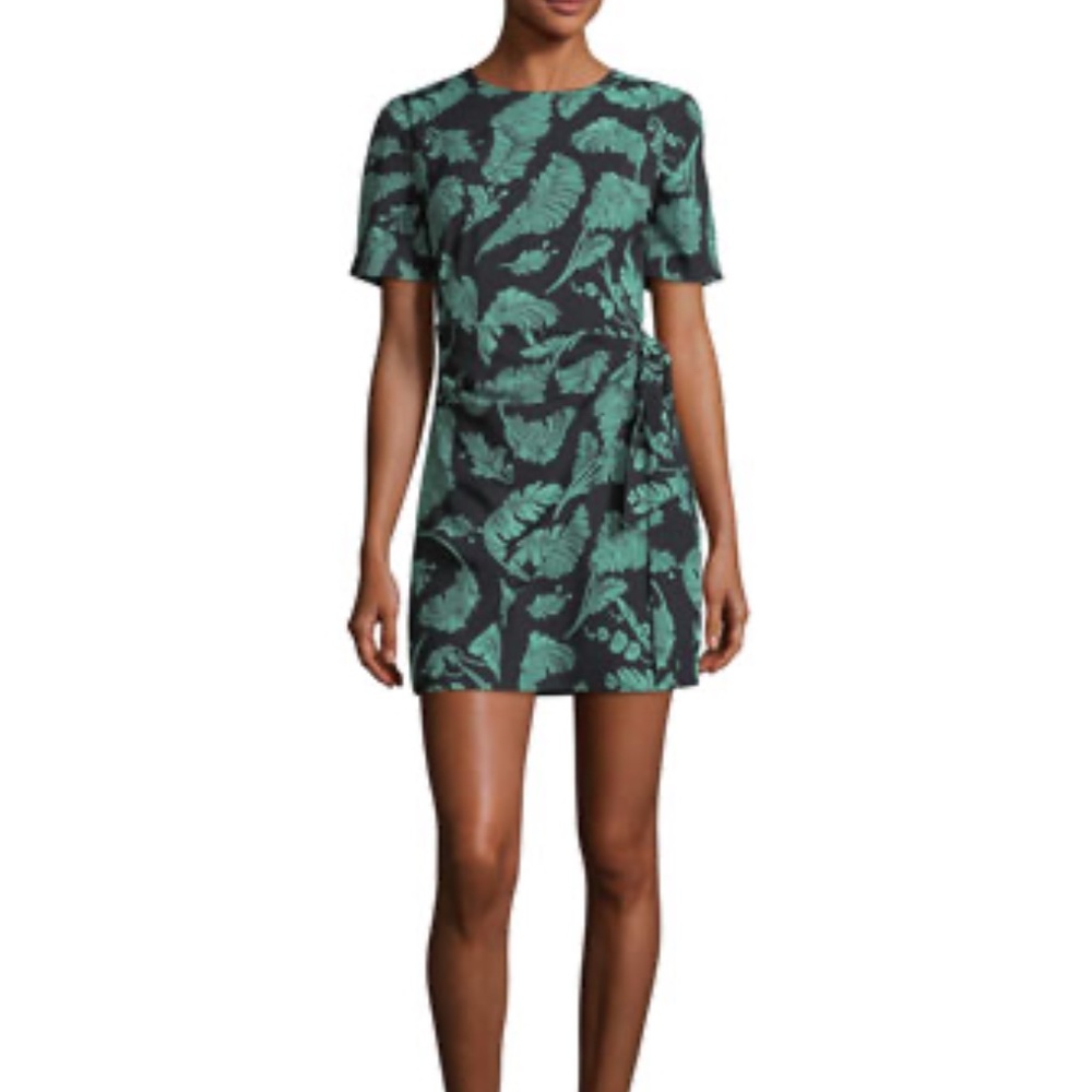 CINQ A SEPT "Bia" Crewneck Side-Tie Palm Print Dress NWOT/sz 4 - Picture 10 of 14